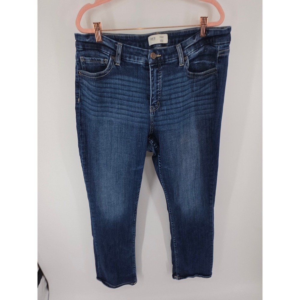 BKE Gabby Curvy Fit High Rise Straight Leg Jeans Blue 34x30 ABK1365S